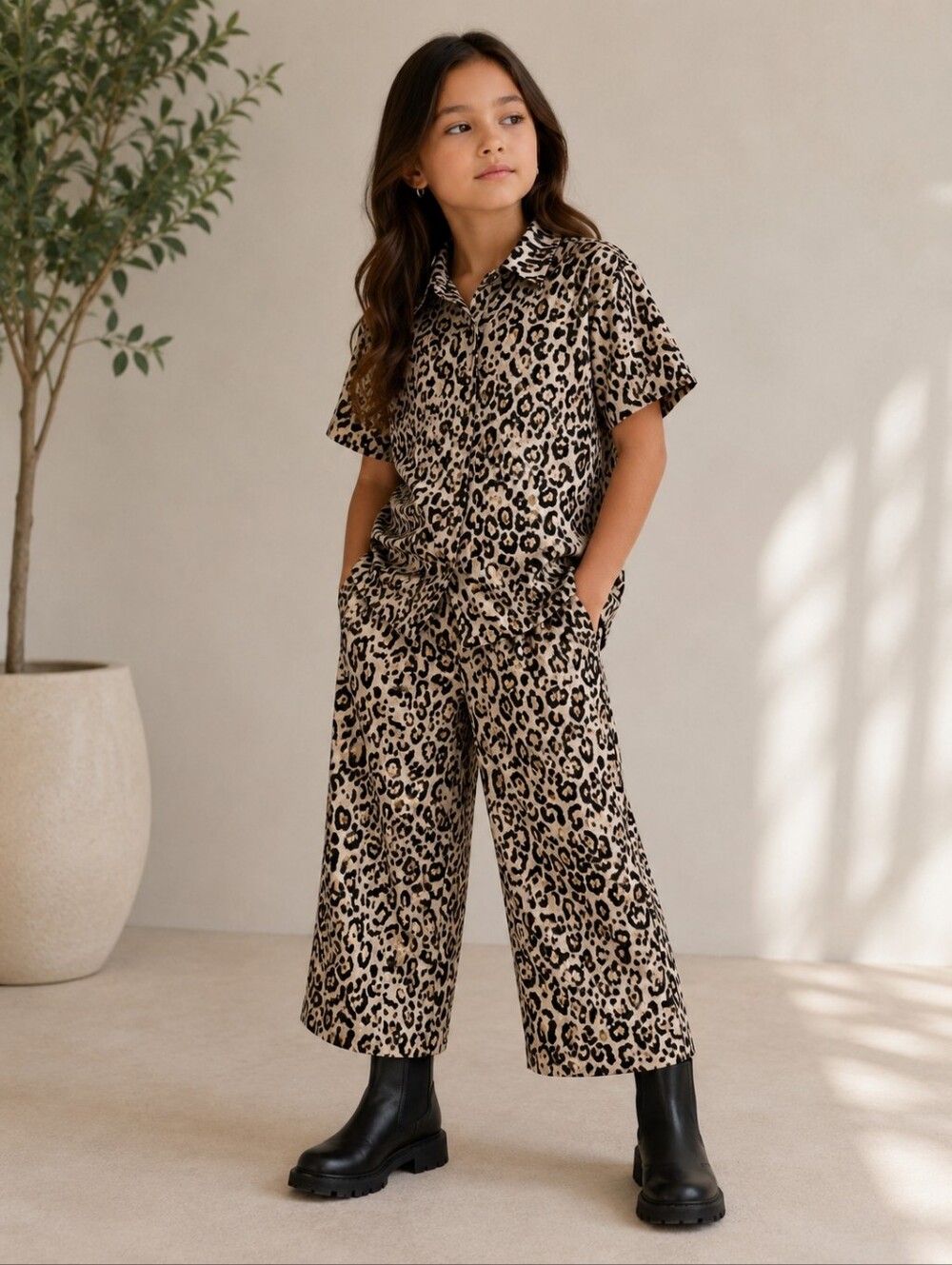AllSaints Kids Leopard Print 2-Piece Set Size: 10-11 Years NWT